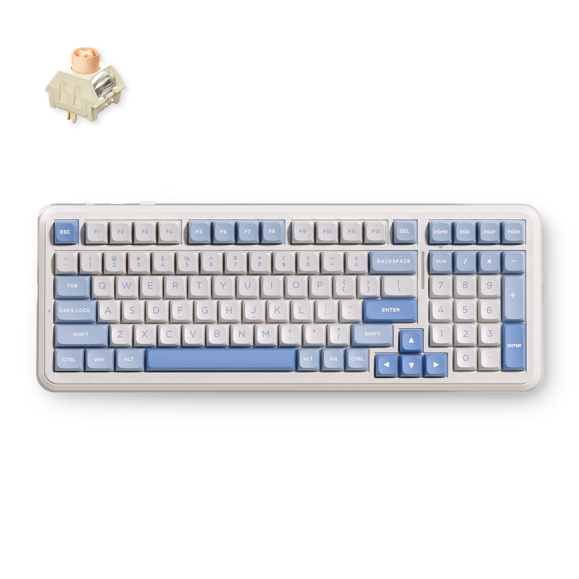 MCHOSE Official Sky Blue / Icy Creamsicle Switch MCHOSE K99 V3 98% Layout Wireless Mechanical Keyboard