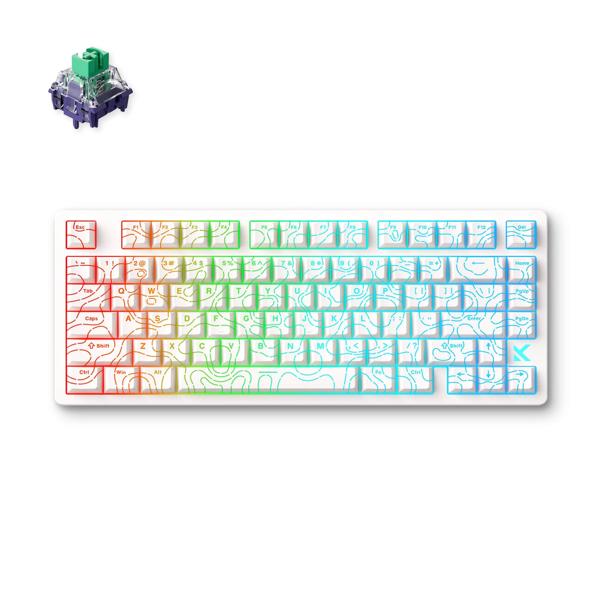 MCHOSE Official White Topographic / Kailh Magnetic God Switch MCHOSE Jet 75 Hall Effect Magnetic Switch Gaming Keyboard