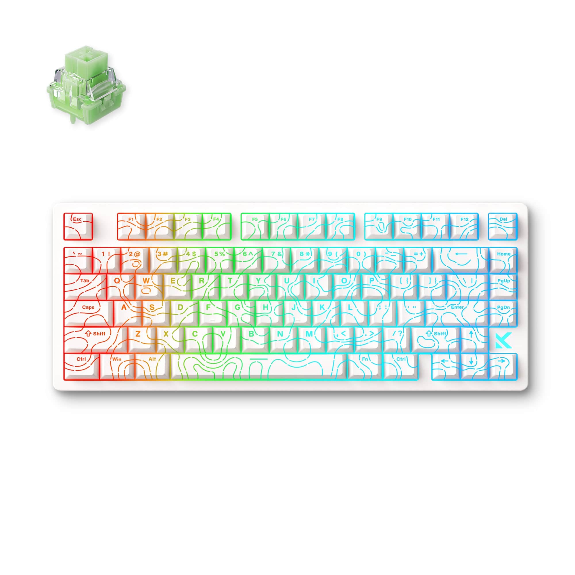 MCHOSE Official White Topographic / Starburst Magnetic Switch MCHOSE Jet 75 Hall Effect Magnetic Switch Gaming Keyboard